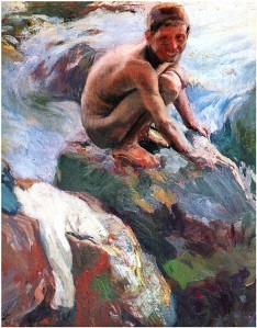 Niño en las rocas, de Joaquín Sorolla